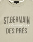 No Issue St Germain Rubber Flock Short Sleeve Tee, Moss product photo View 02 S