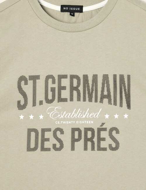 No Issue St Germain Rubber Flock Short Sleeve Tee, Moss product photo View 02 L