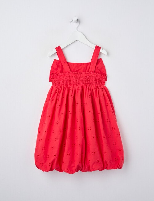 Mac & Ellie Bow Bubble Hem Broderie Dress, Red product photo View 02 L