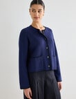 State of play Stevie Embroidered Cardigan, Deep Blue product photo