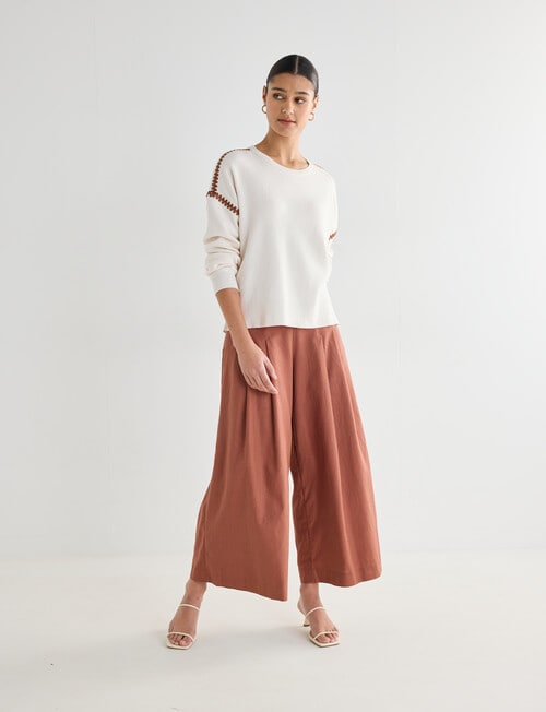 State of play Stevie Embroidered Sweater, Cream product photo View 03 L