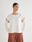 State of play Stevie Embroidered Sweater, Cream product photo View 07 S