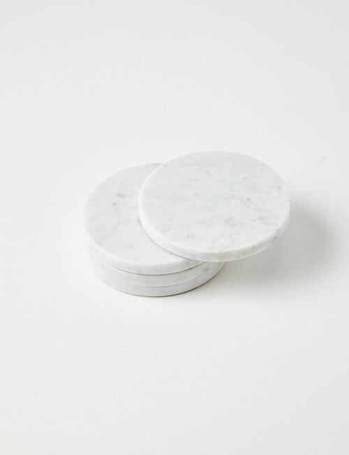 Amy Piper Mia Marble Coasters, Set of 4, White product photo View 03 L
