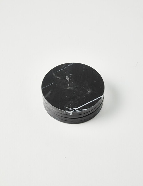 Amy Piper Mia Marble Coasters, Set of 4, Black product photo View 02 L