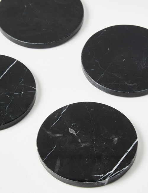 Amy Piper Mia Marble Coasters, Set of 4, Black product photo View 04 L