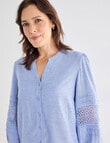 Line 7 Linen Blend Villa Top, Medium Blue product photo View 05 S