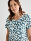 Line 7 Geo Print Jacquard Santorini Crushed Tee, Green product photo