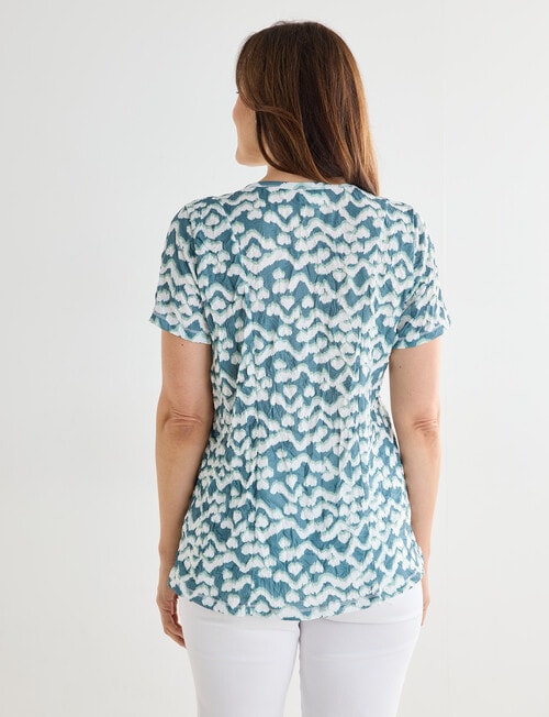 Line 7 Geo Print Jacquard Santorini Crushed Tee, Green product photo View 02 L