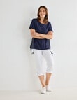 Line 7 Coaster Panelled Top, Navy product photo View 03 S