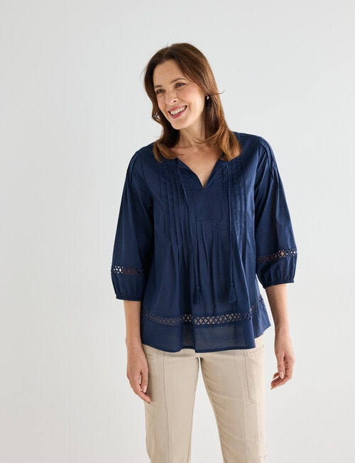 Line 7 Cotton Cyprus Top, Navy product photo