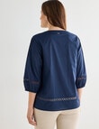 Line 7 Cotton Cyprus Top, Navy product photo View 02 S