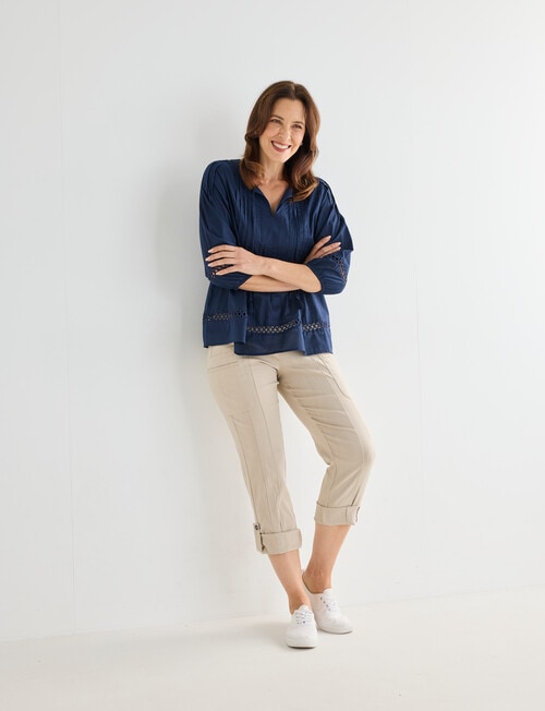 Line 7 Cotton Cyprus Top, Navy product photo View 03 L