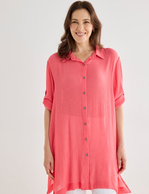 Line 7 Coast Long Duster Shirt, Pink product photo View 06 L
