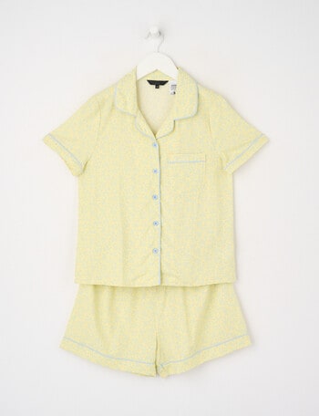 Sleep Squad Ditsy Floral Short PJ Set, Lemon, 8-16 product photo