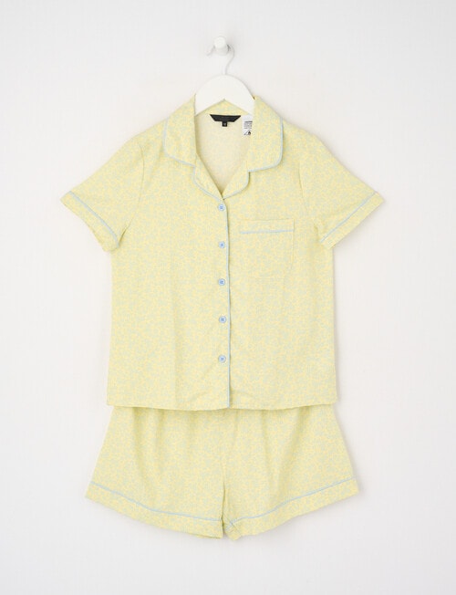 Sleep Squad Ditsy Floral Short PJ Set, Lemon, 8-16 product photo