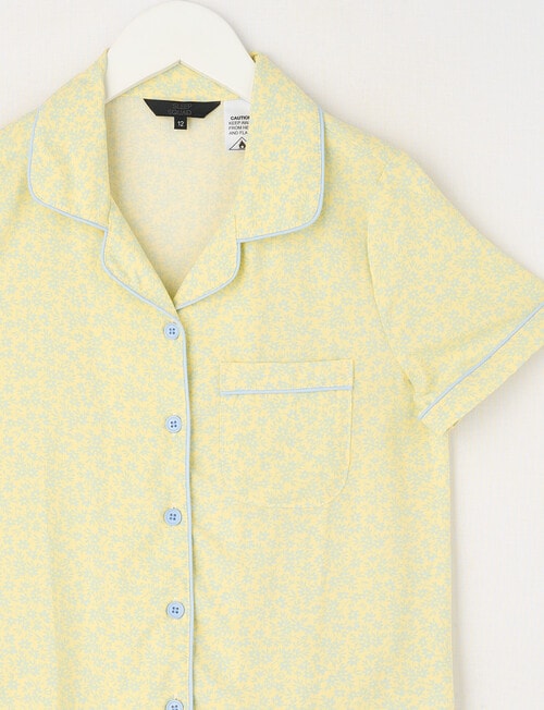 Sleep Squad Ditsy Floral Short PJ Set, Lemon, 8-16 product photo View 02 L