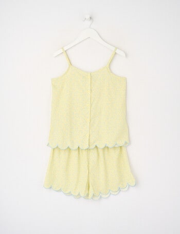 Sleep Squad Ditsy Floral Cami PJ Set, Lemon, 8-16 product photo