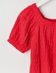 Mac & Ellie Short Sleeve Broderie Puff Sleeve Top, Cherry Red product photo View 02 S