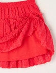 Mac & Ellie Broderie Tiered Skirt, Cherry Red product photo View 02 S