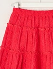 Mac & Ellie Broderie Tiered Skirt, Cherry Red product photo View 03 S
