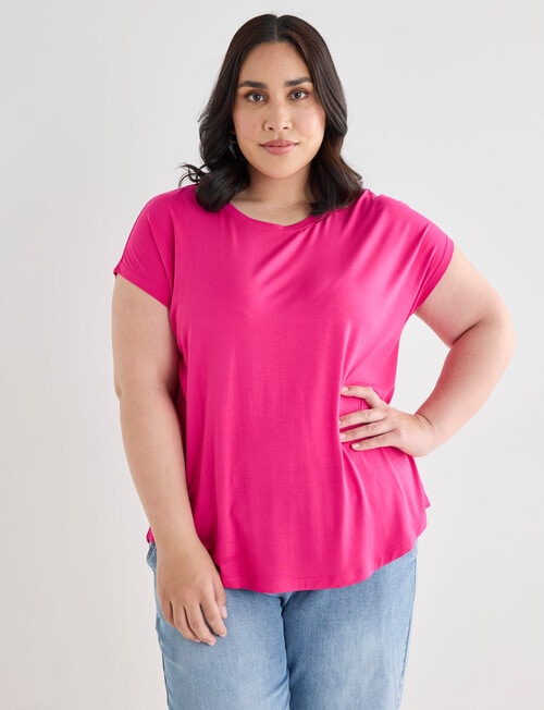 Bodycode Curve Boxy Tee, Magenta product photo View 05 L