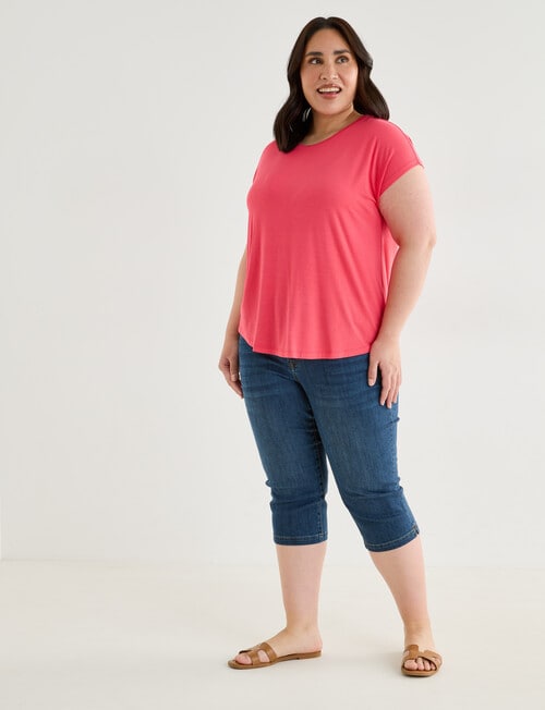 Bodycode Curve Boxy Tee, Hot Pink product photo View 03 L