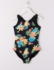 Wavetribe Surf Floral Swimsuit, 1-Piece, Black product photo