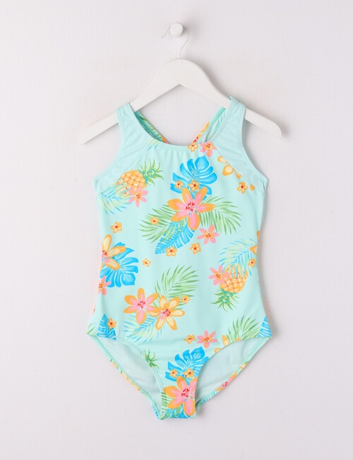 Wavetribe Surf Floral Swimsuit, 1-Piece, Skylight product photo