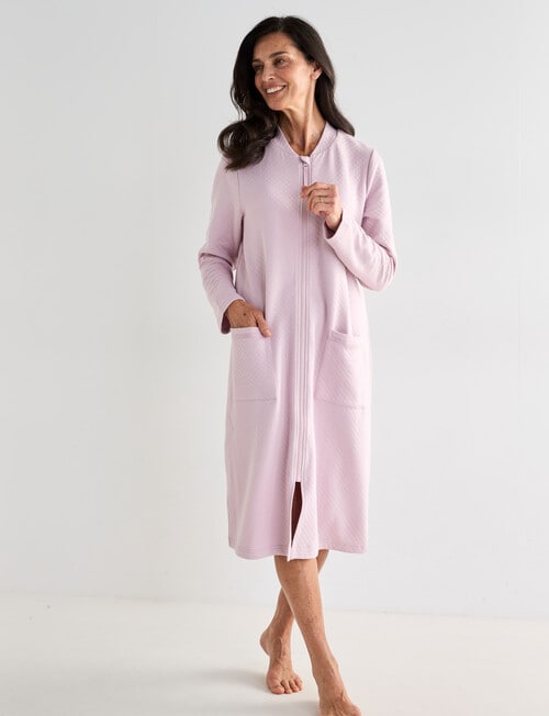 Ruby & Bloom Zip Quilted Robe, 10-26, Pink product photo View 03 L