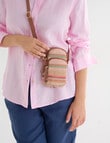 Zest Stripe Raffia Crossbody Bag, Tan product photo