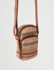 Zest Stripe Raffia Crossbody Bag, Tan product photo View 02 S