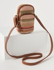Zest Stripe Raffia Crossbody Bag, Tan product photo View 04 S