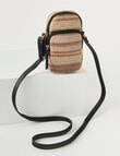 Zest Stripe Raffia Crossbody Bag, Black product photo View 04 S