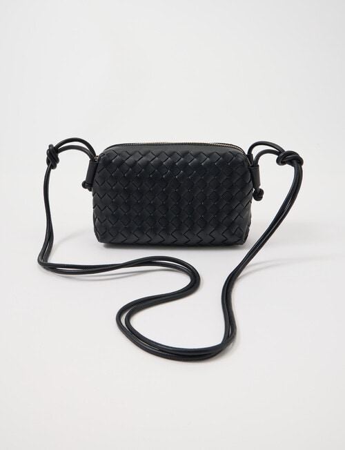 Whistle Accessories Weave Crossbody Bag, Black product photo