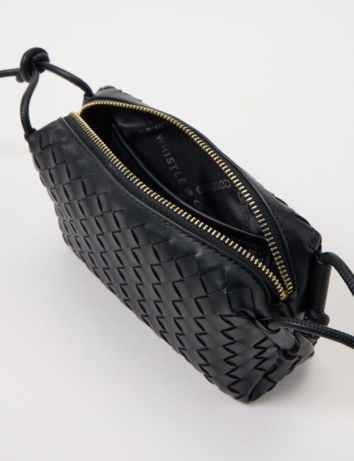 Whistle Accessories Weave Crossbody Bag, Black product photo View 03 L