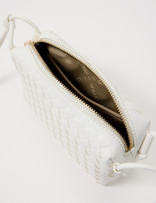 Whistle Accessories Weave Crossbody Bag, Ivory product photo View 03 L