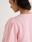 State of play Tallulah Tie Front Top, Petal Pink product photo View 07 S