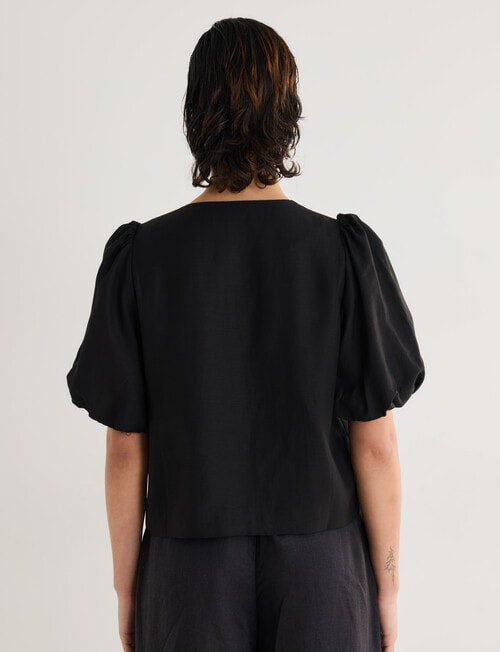 State of play Tallulah Tie Front Top, Black product photo View 02 L