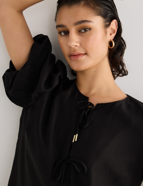 State of play Tallulah Tie Front Top, Black product photo View 04 L