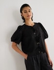 State of play Tallulah Tie Front Top, Black product photo View 05 S
