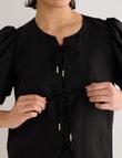 State of play Tallulah Tie Front Top, Black product photo View 06 S