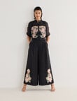 State of play Lily Floral Cropped Pant, Black product photo
