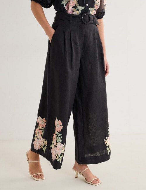 State of play Lily Floral Cropped Pant, Black product photo View 03 L