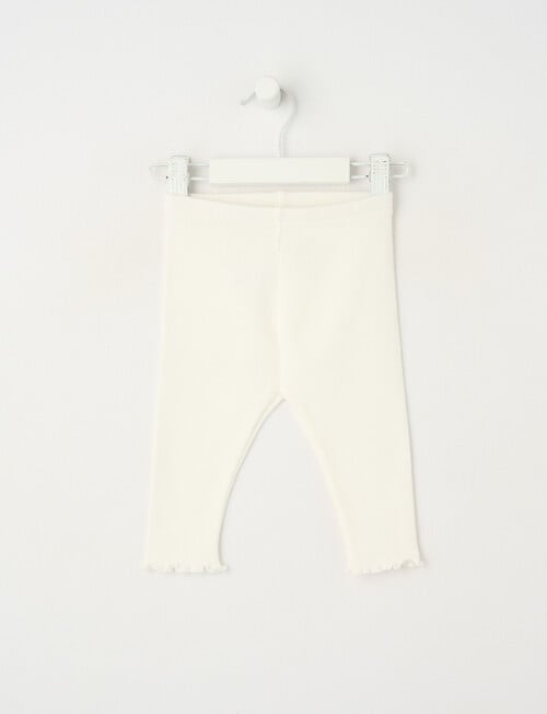 Little Bundle Waffle Essentials Pants, Coconut White product photo