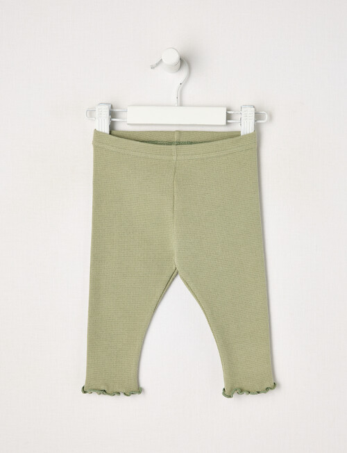 Little Bundle Waffle Essentials Pants, Sage product photo