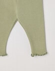 Little Bundle Waffle Essentials Pants, Sage product photo View 02 S