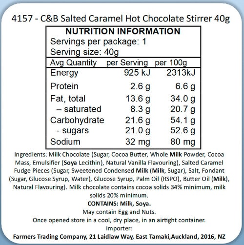 Cartwright & Butler Hot Chocolate Stirrer-Salted Caramel, 40g product photo View 02 L