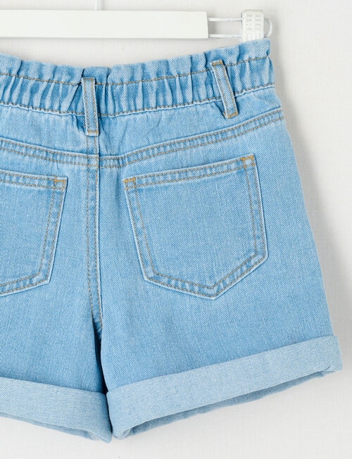 Mac & Ellie Embroidered Daisy Paperbag Waist Short, Light Blue product photo View 02 L