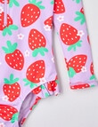 Wavetribe Strawberry Daisy Long Sleeve Rashsuit, Lilac product photo View 03 S