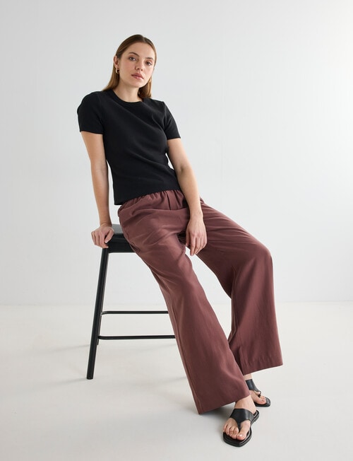 Mineral Jade Wide Leg Pant, Chocolate product photo